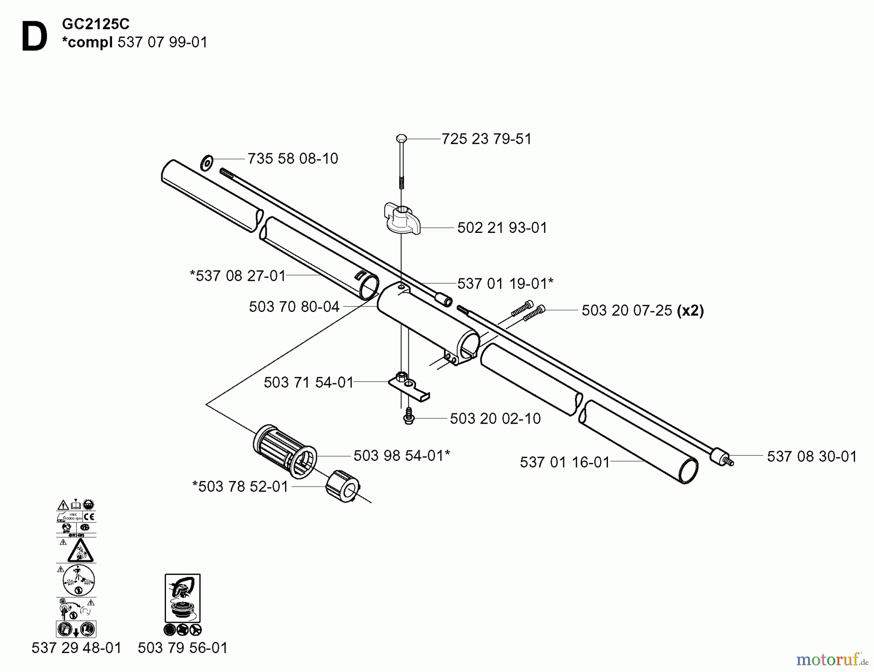Jonsered Motorsensen, Trimmer GC2125C - Jonsered String/Brush Trimmer (2005-01) SHAFT