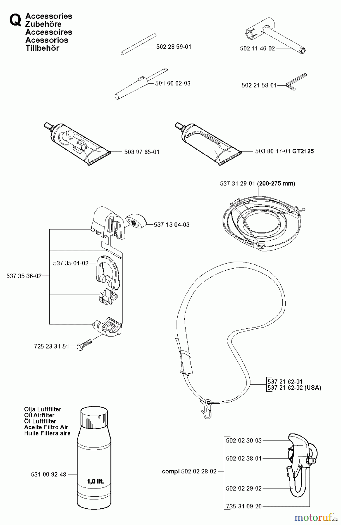 Jonsered Motorsensen, Trimmer GC2125 - Jonsered String/Brush Trimmer (2008-09) ACCESSORIES #1