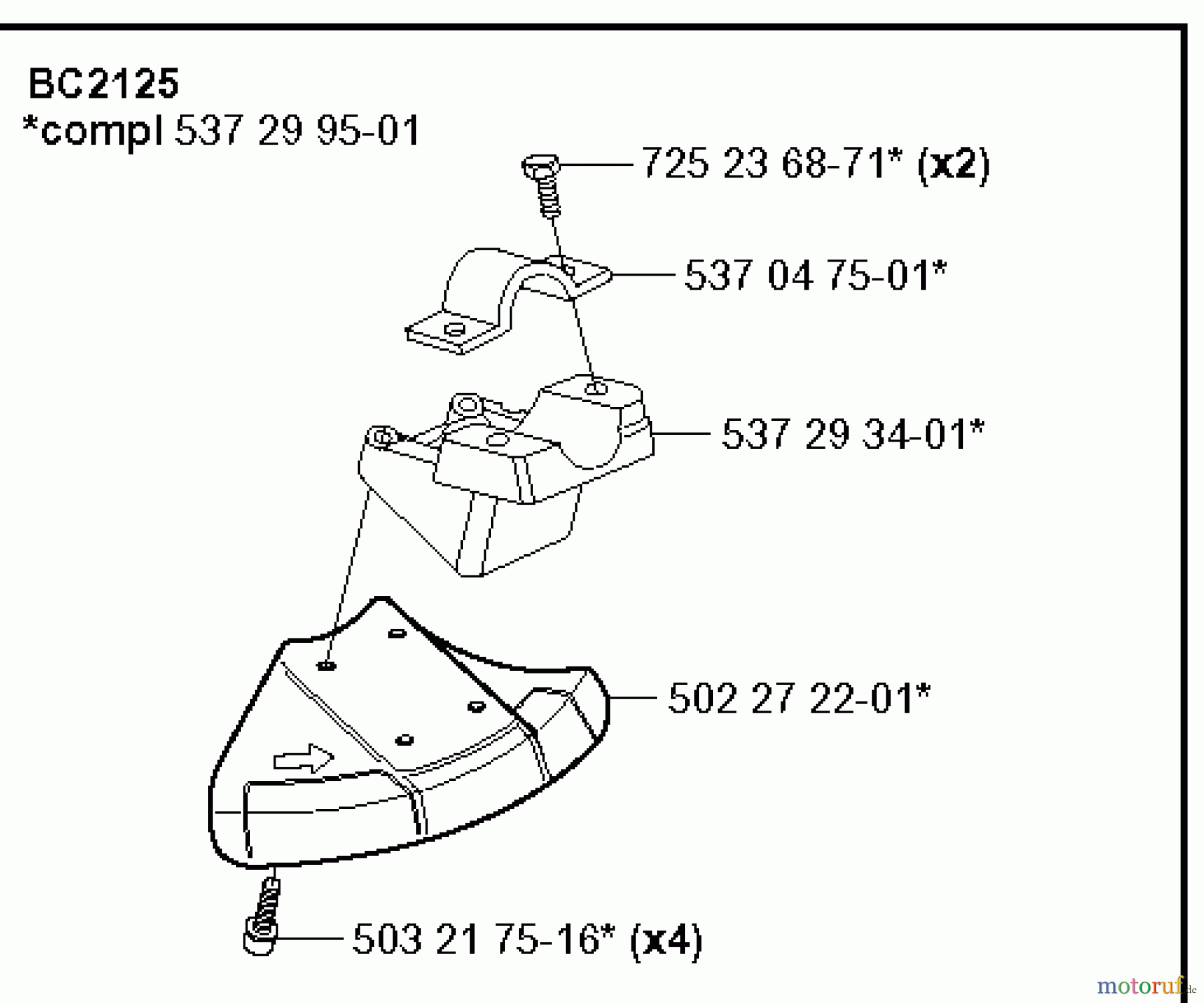 Jonsered Motorsensen, Trimmer BC2125 - Jonsered Brushcutter (2008-09) GUARDS #1