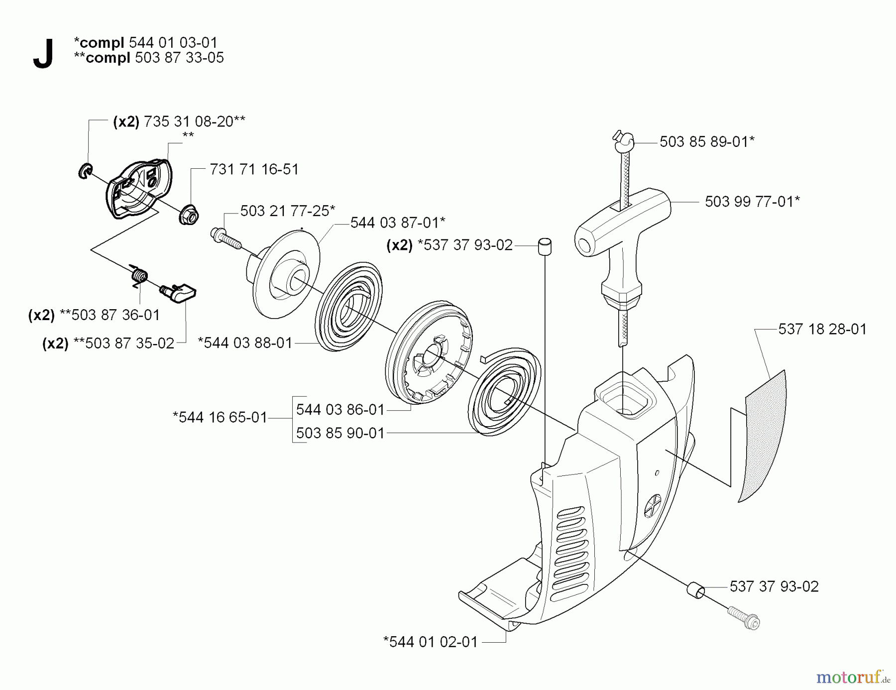  Jonsered Motorsensen, Trimmer GC2125 - Jonsered String/Brush Trimmer (2008-09) STARTER