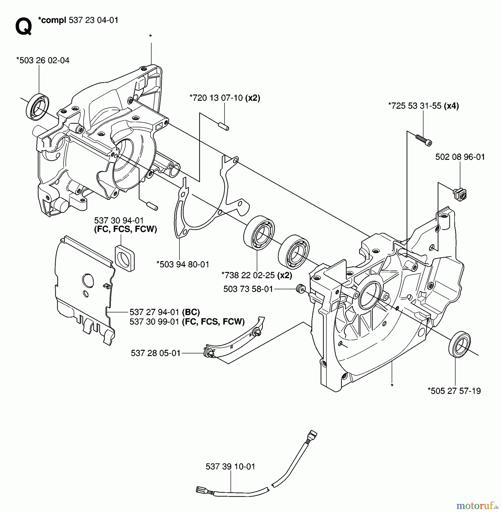 Jonsered Motorsensen, Trimmer FC2145S - Jonsered String/Brush Trimmer (2006-01) CRANKCASE
