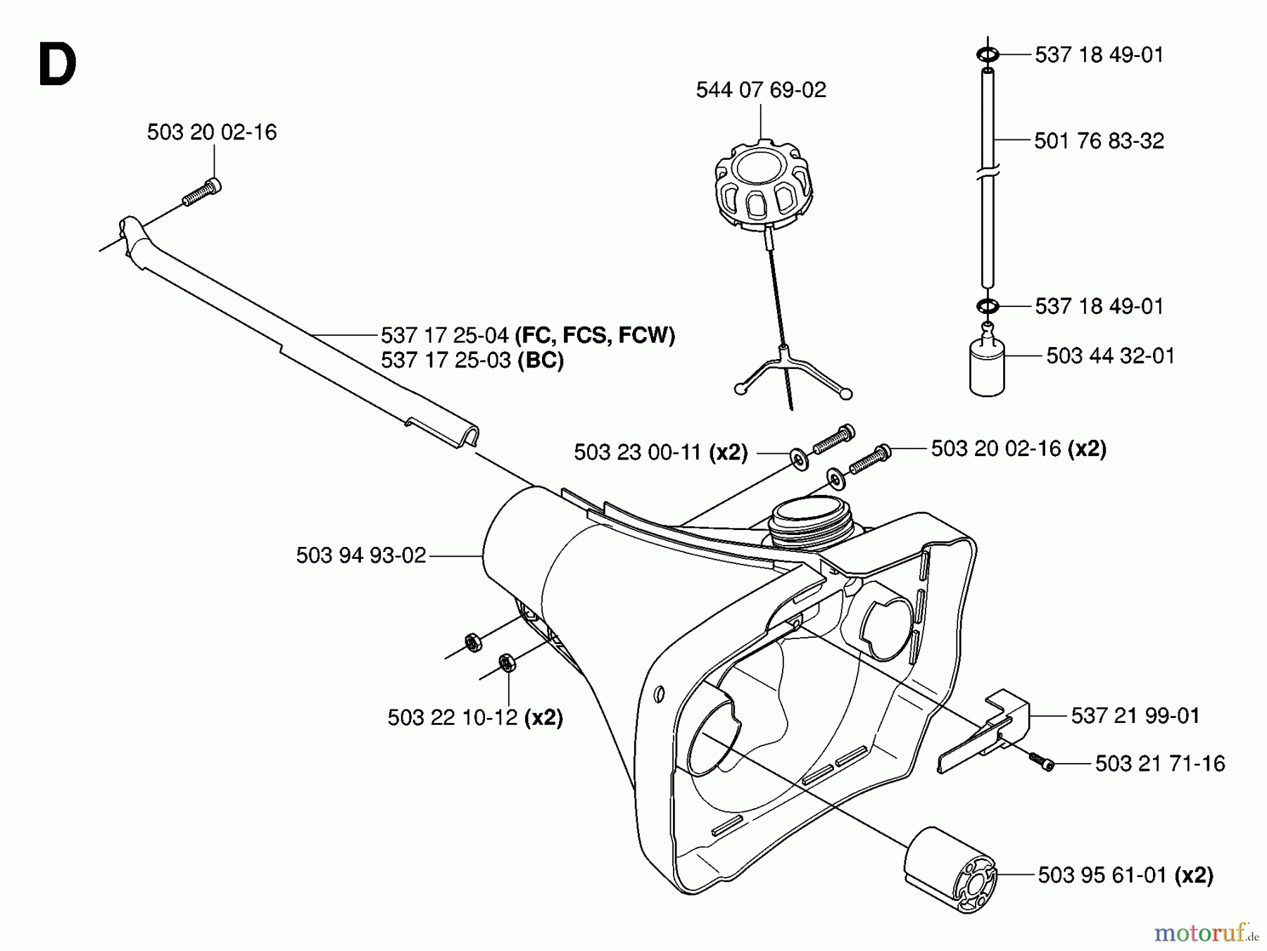 Jonsered Motorsensen, Trimmer FC2145W - Jonsered String/Brush Trimmer (2006-10) FUEL TANK