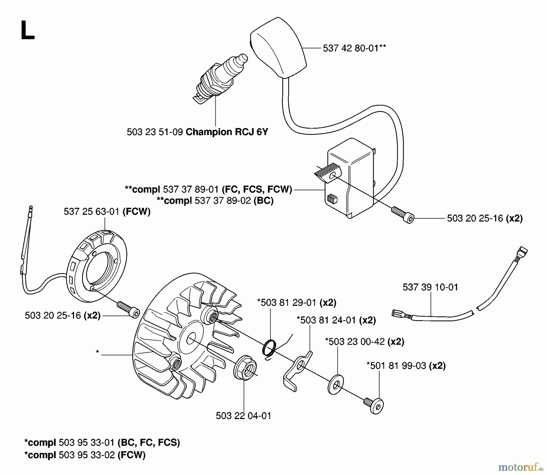 Jonsered Motorsensen, Trimmer FC2145W - Jonsered String/Brush Trimmer (2006-10) IGNITION SYSTEM