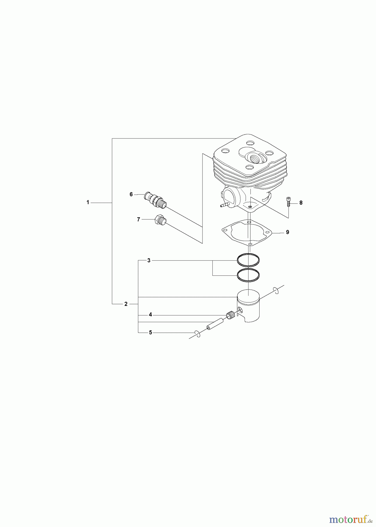 Jonsered Motorsensen, Trimmer BC2145 - Jonsered Brushcutter (2008-05) CYLINDER PISTON