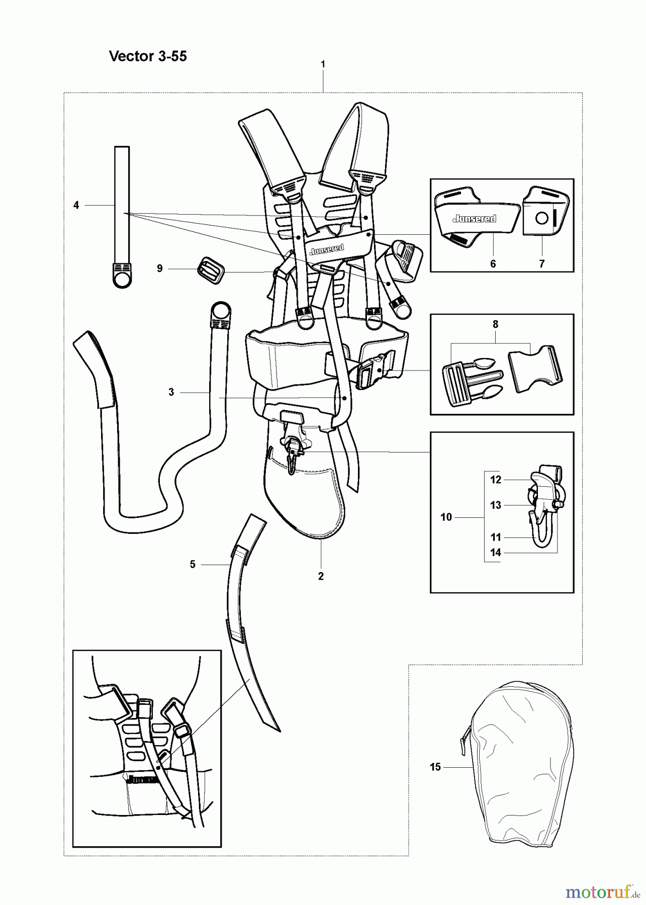 Jonsered Motorsensen, Trimmer FC2145W - Jonsered String/Brush Trimmer (2008-05) HARNESS #2
