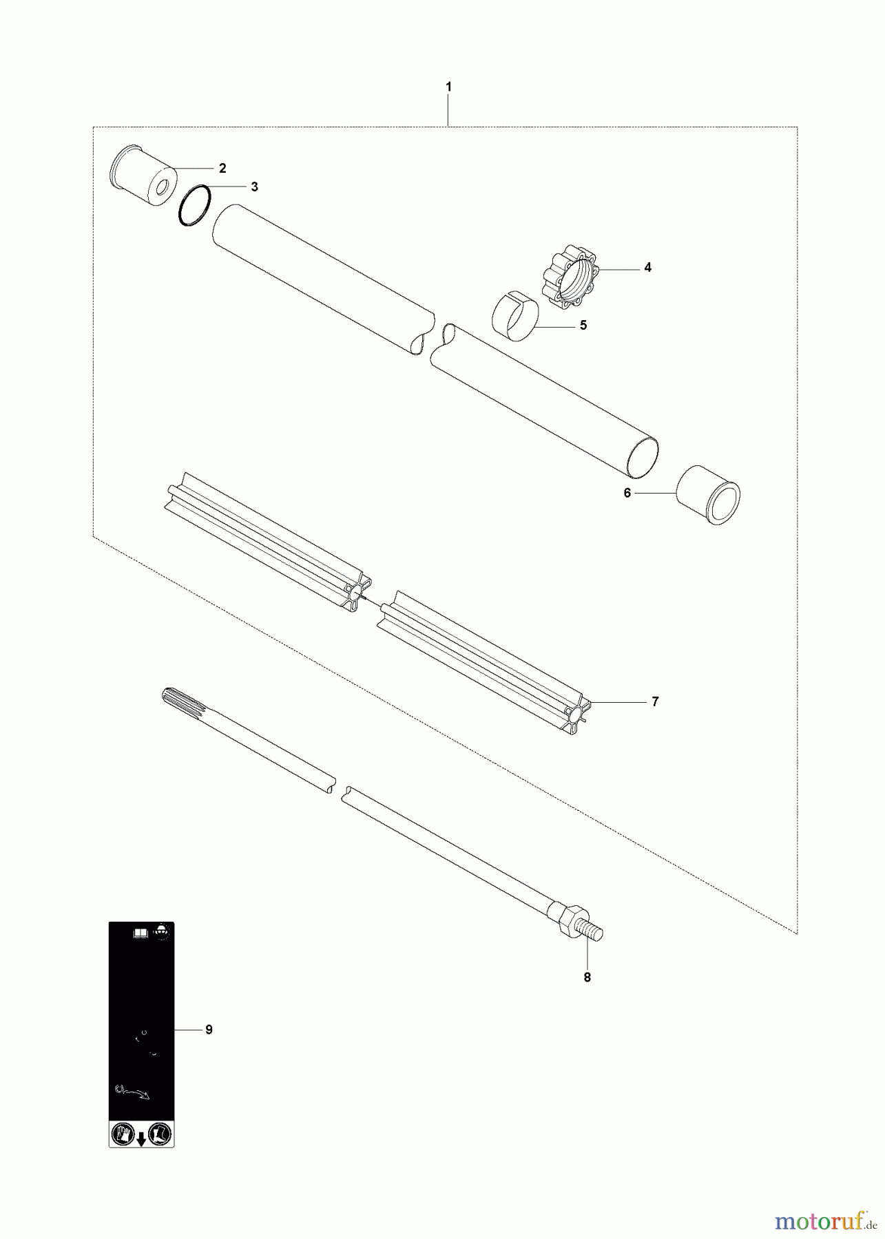 Jonsered Motorsensen, Trimmer BC2145 - Jonsered Brushcutter (2008-05) SHAFT