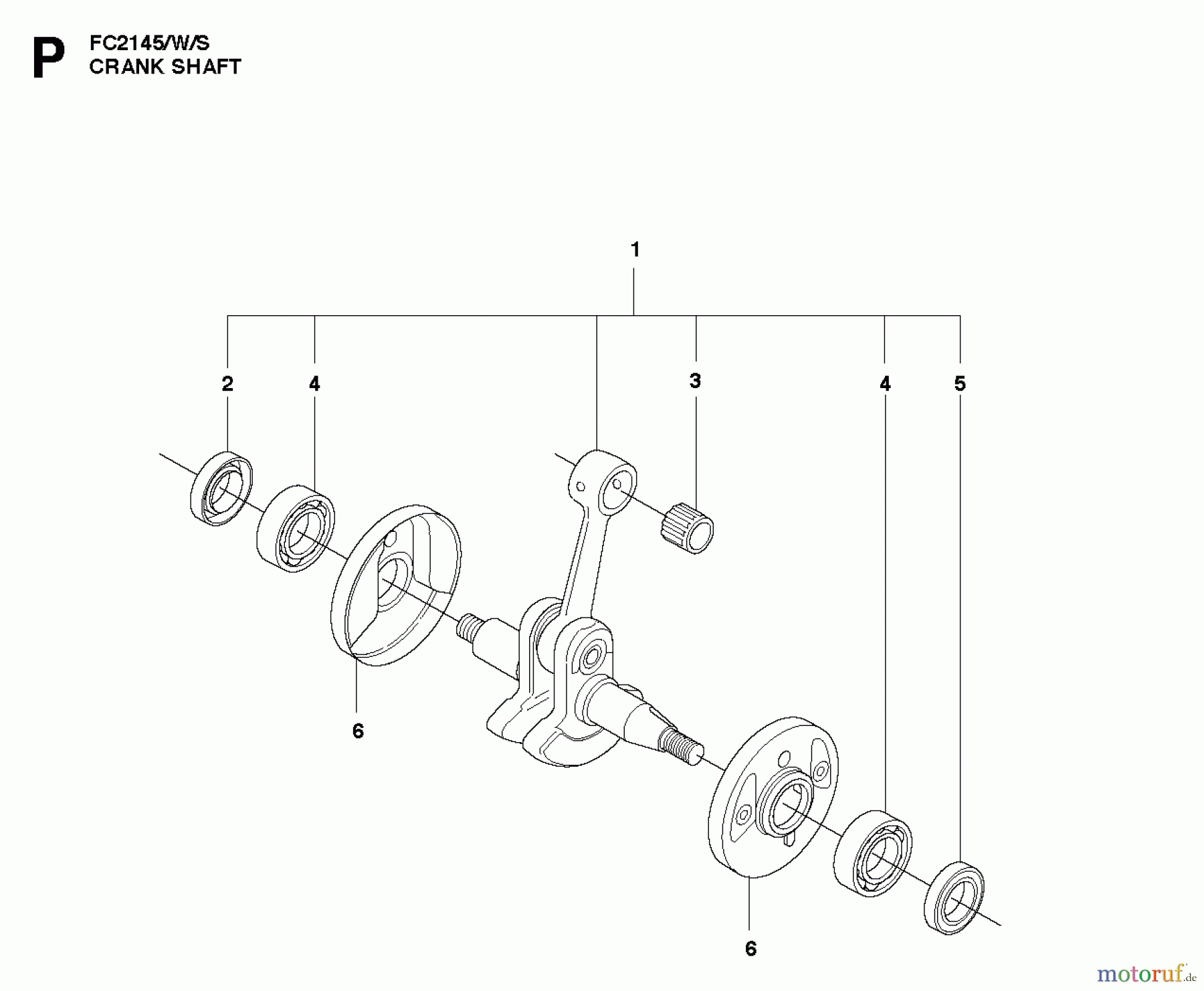 Jonsered Motorsensen, Trimmer CC2145 - Jonsered String/Brush Trimmer (2010-09) CRANKSHAFT