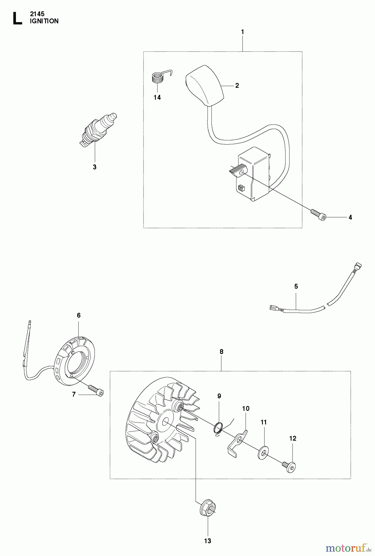 Jonsered Motorsensen, Trimmer CC2145 - Jonsered String/Brush Trimmer (2010-09) IGNITION SYSTEM