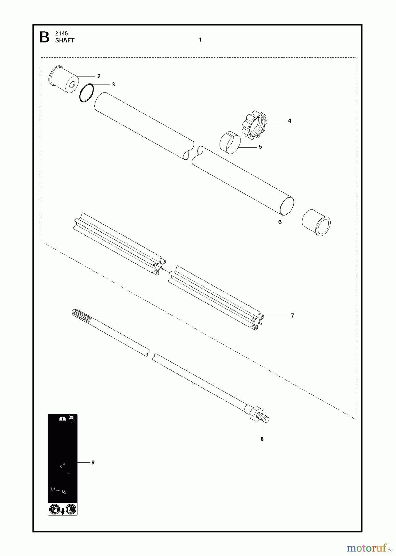Jonsered Motorsensen, Trimmer FC2145W - Jonsered String/Brush Trimmer (2011-02) SHAFT