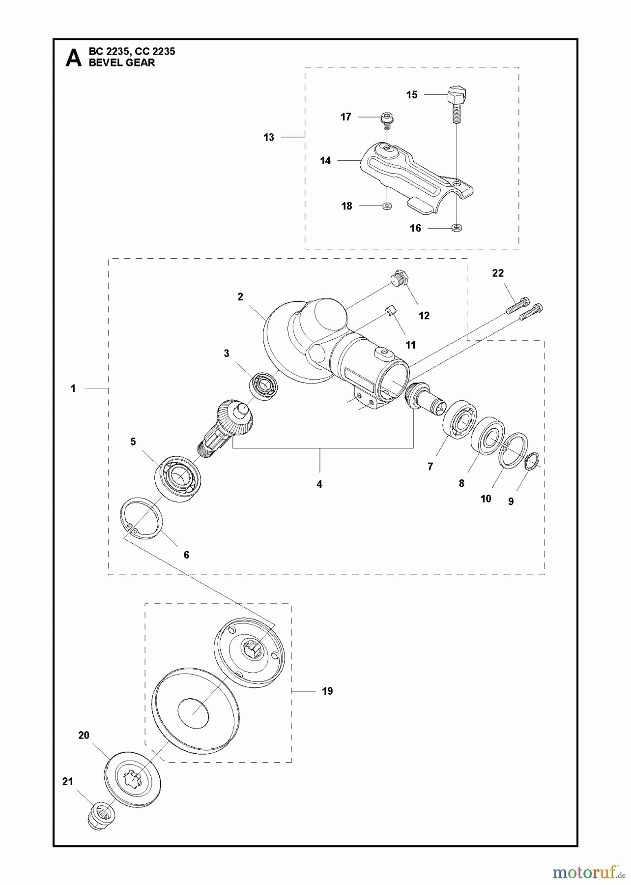Jonsered Motorsensen, Trimmer CC2235 - Jonsered String/Brush Trimmer (2011-02) BEVEL GEAR