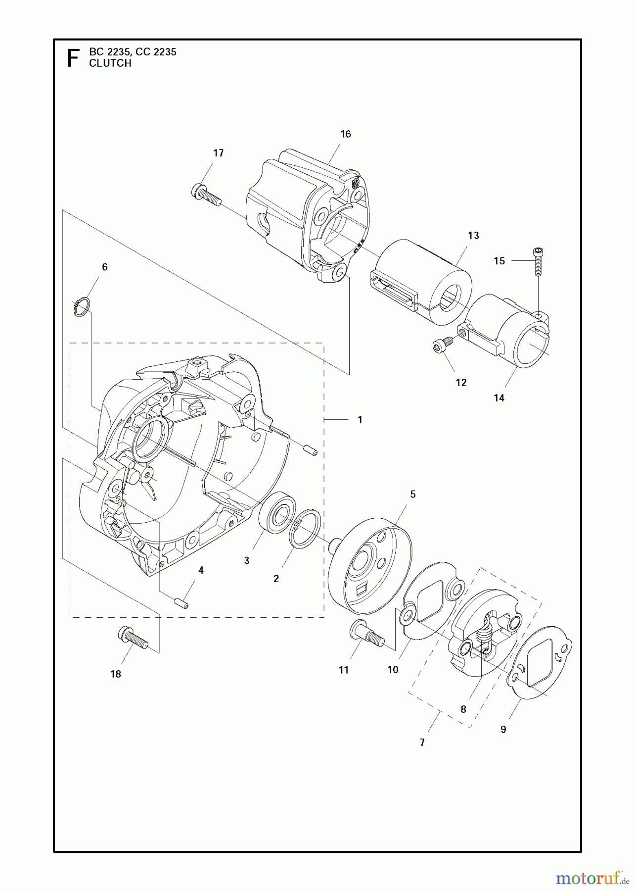 Jonsered Motorsensen, Trimmer BC2235 - Jonsered Brushcutter (2011-02) CLUTCH