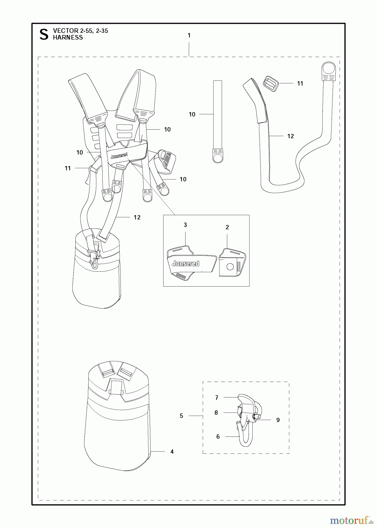 Jonsered Motorsensen, Trimmer CC2235 - Jonsered String/Brush Trimmer (2011-02) HARNESS