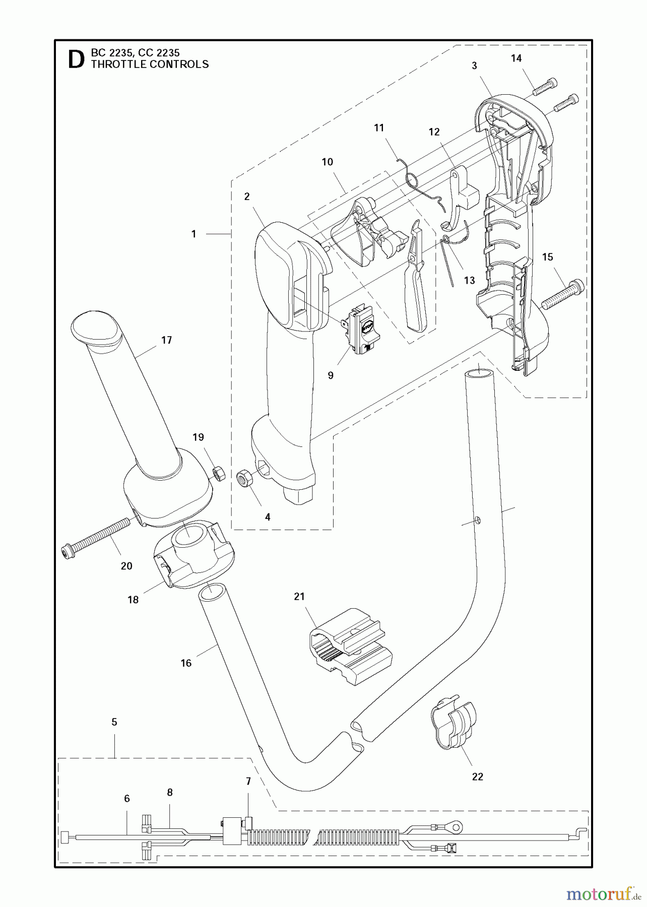 Jonsered Motorsensen, Trimmer CC2235 - Jonsered String/Brush Trimmer (2011-02) THROTTLE CONTROLS