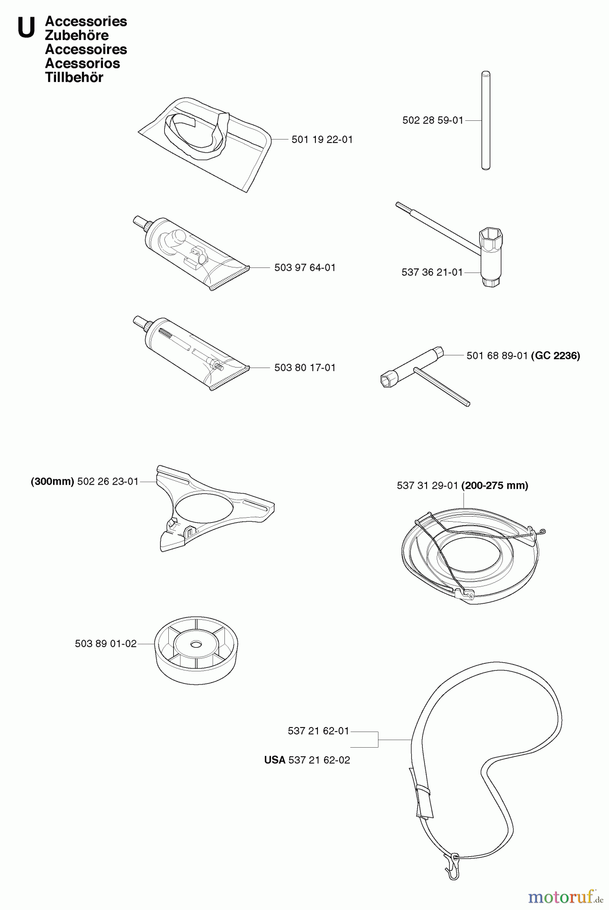 Jonsered Motorsensen, Trimmer GC2236 - Jonsered String/Brush Trimmer (2007-01) ACCESSORIES