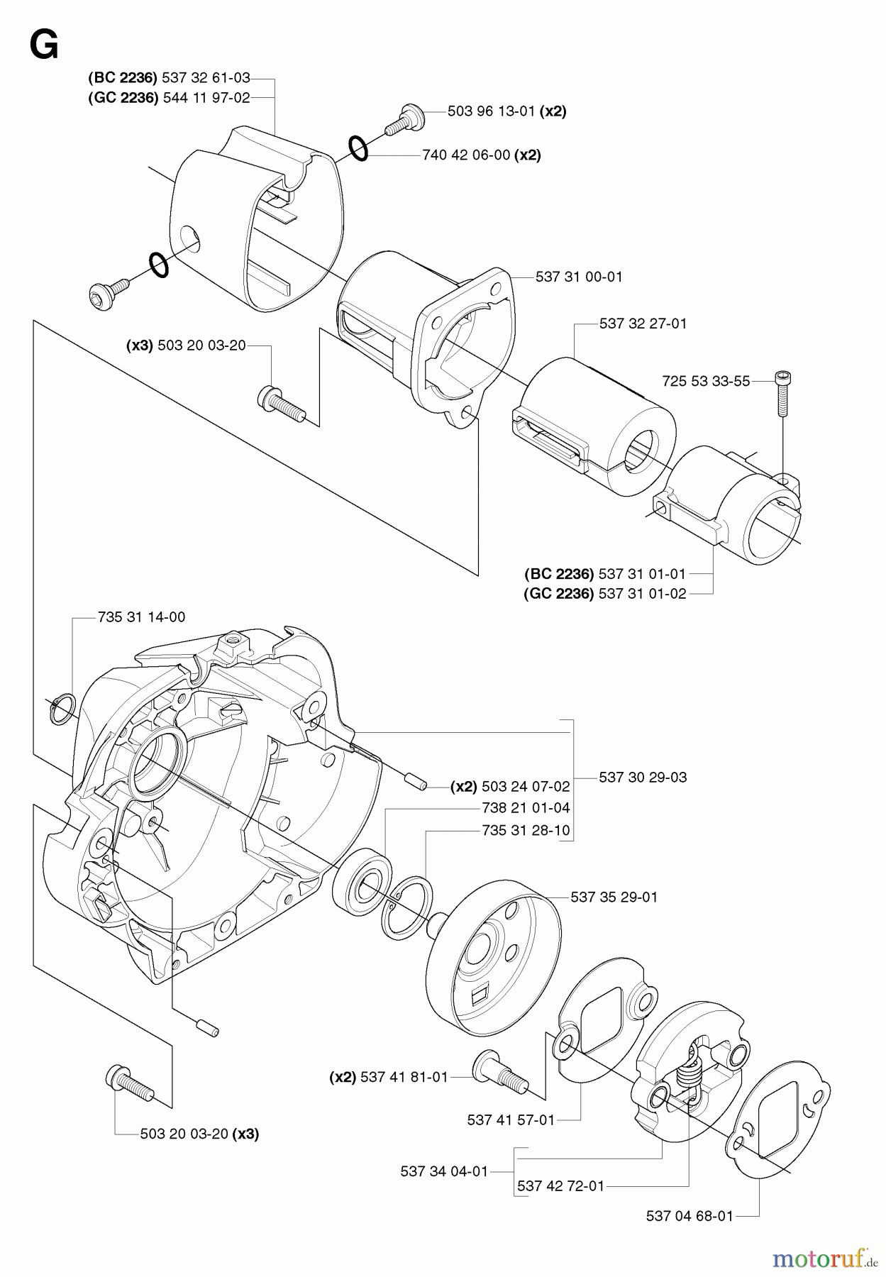 Jonsered Motorsensen, Trimmer GC2236 - Jonsered String/Brush Trimmer (2007-01) CLUTCH COVER