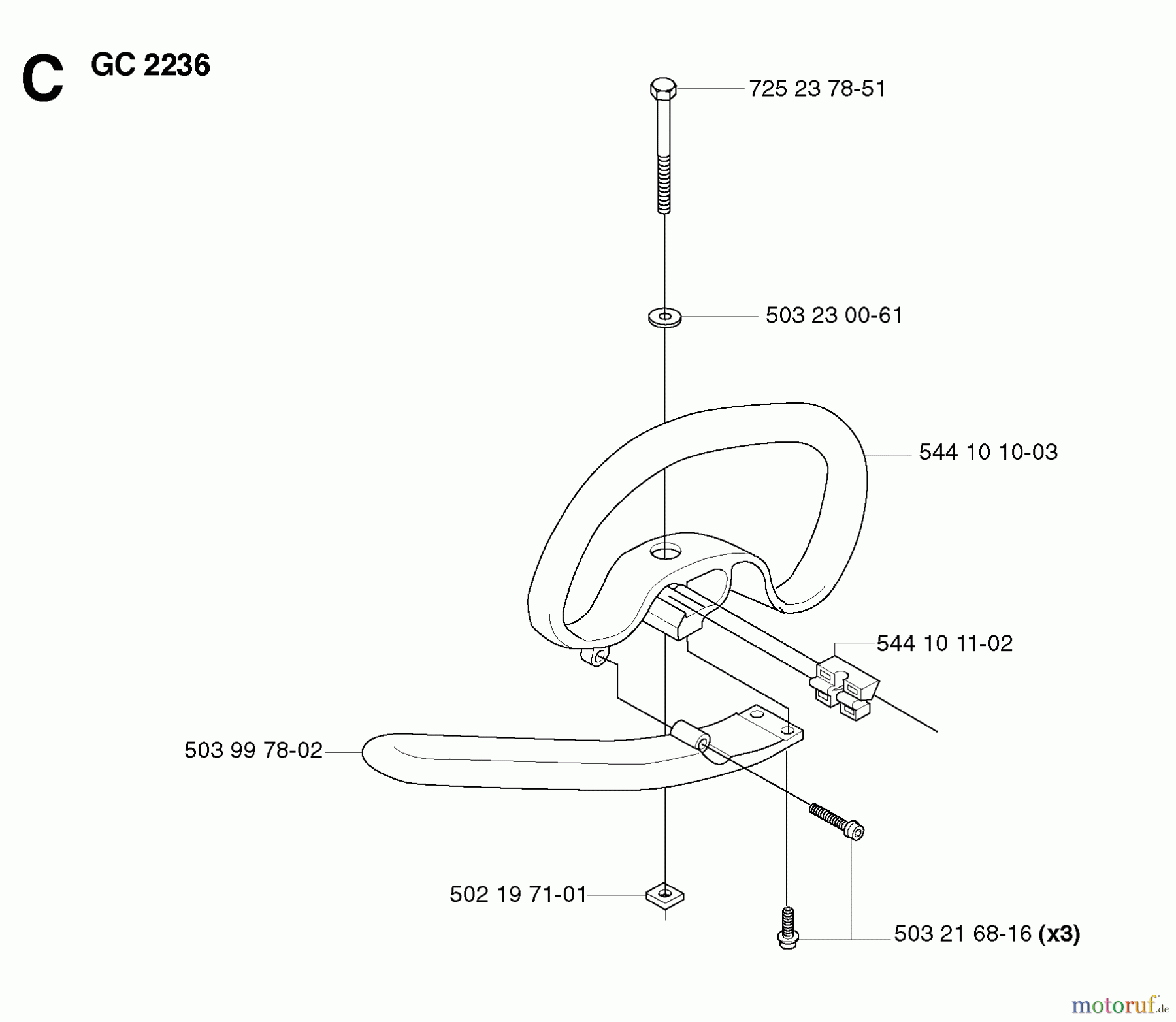 Jonsered Motorsensen, Trimmer BC2236 - Jonsered Brushcutter (2007-01) HANDLE