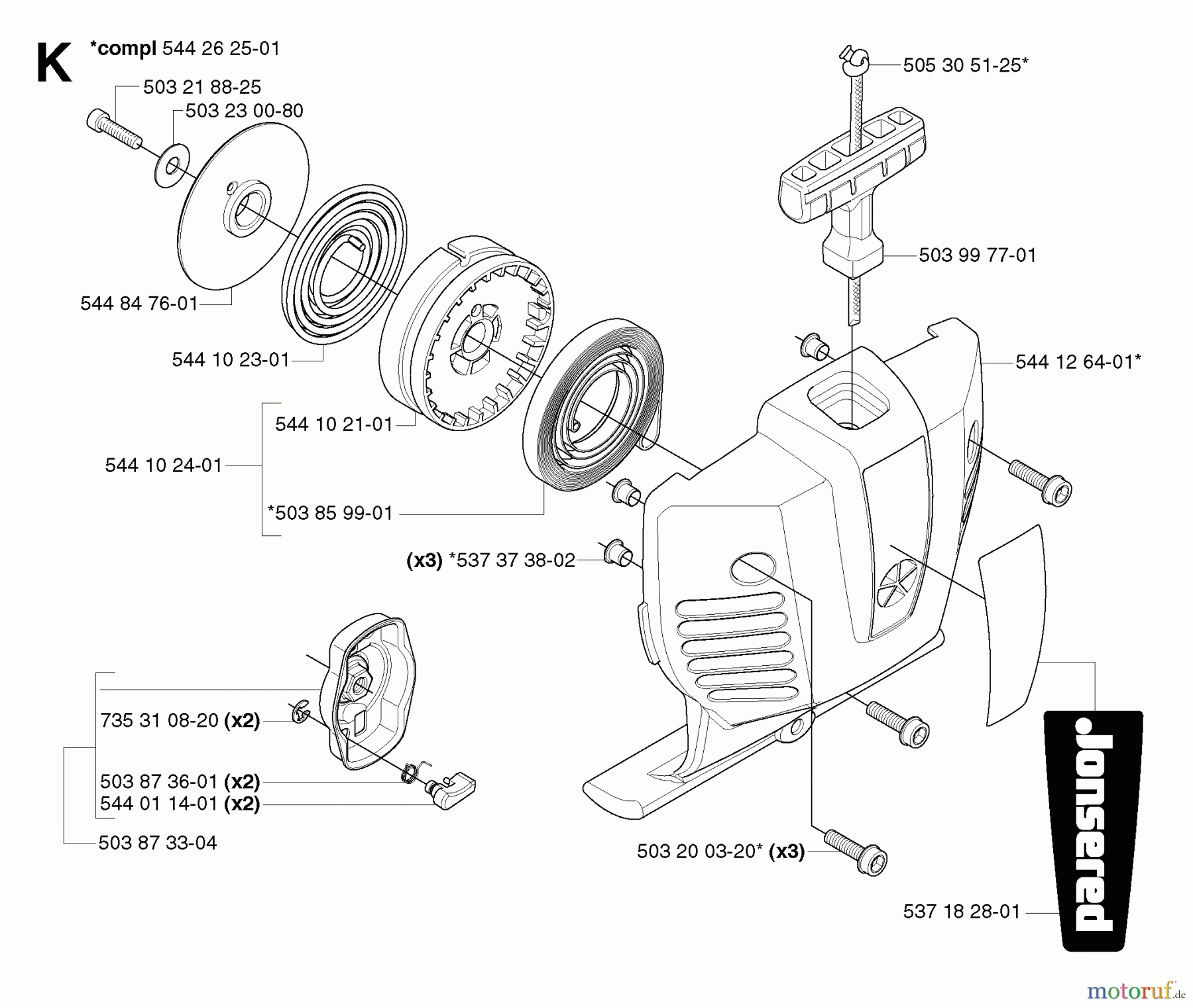 Jonsered Motorsensen, Trimmer BC2236 - Jonsered Brushcutter (2007-01) STARTER
