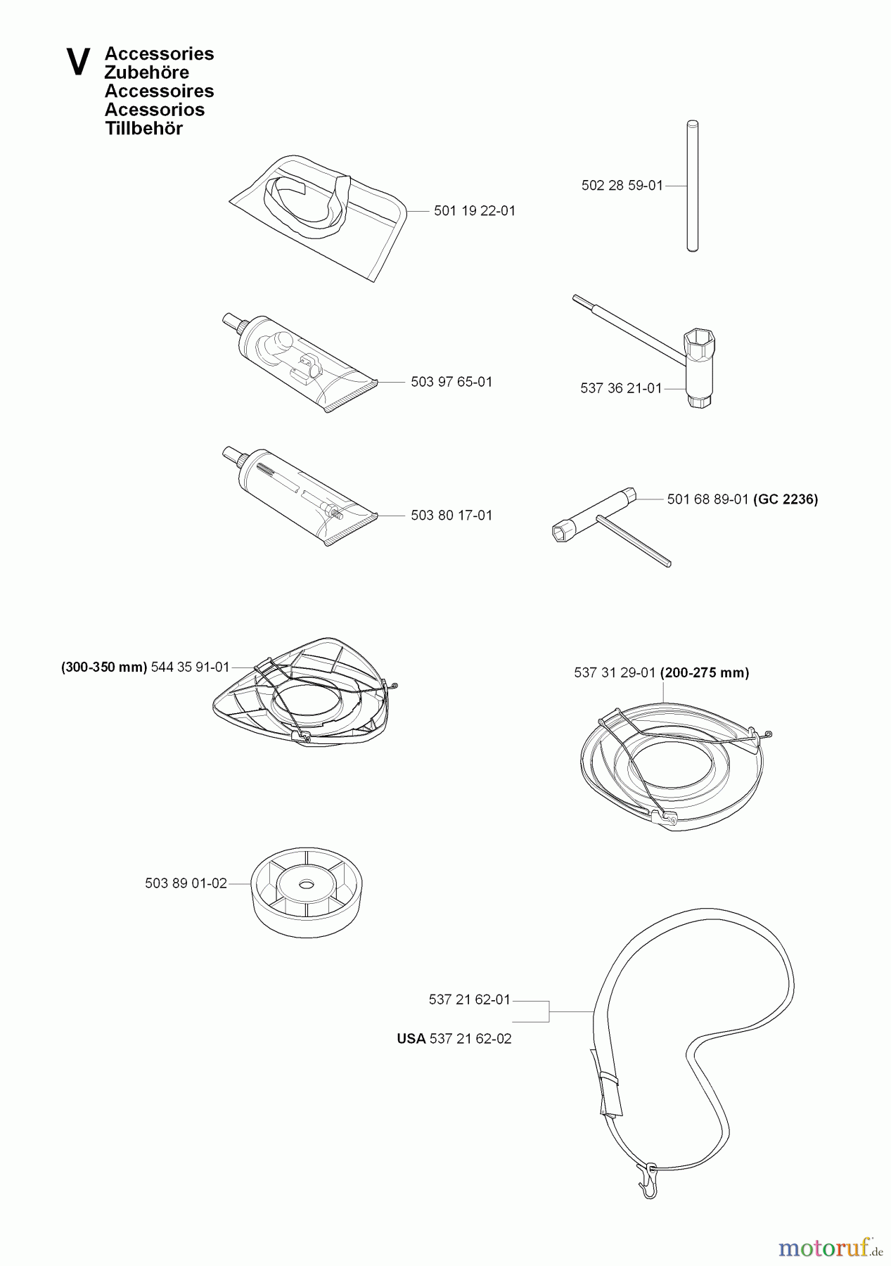  Jonsered Motorsensen, Trimmer GC2236 - Jonsered String/Brush Trimmer (2008-09) ACCESSORIES