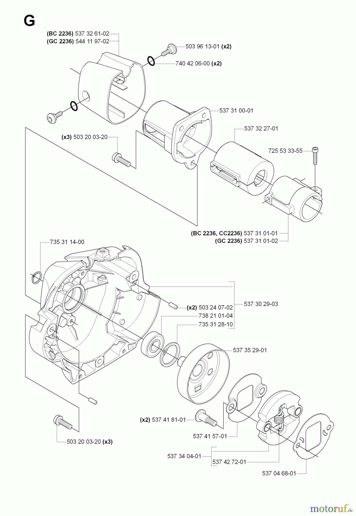 Jonsered Motorsensen, Trimmer GC2236 - Jonsered String/Brush Trimmer (2008-09) CLUTCH COVER