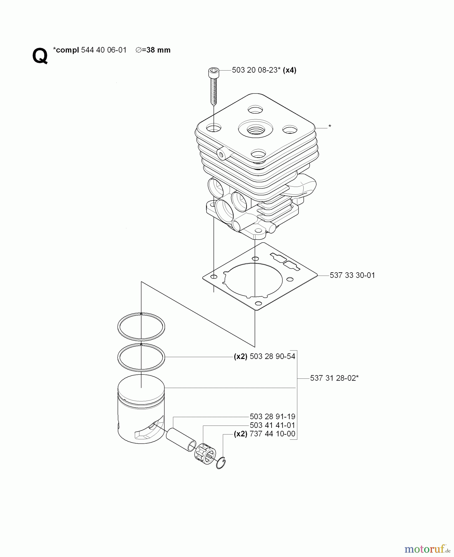 Jonsered Motorsensen, Trimmer GC2236 - Jonsered String/Brush Trimmer (2008-09) CYLINDER PISTON