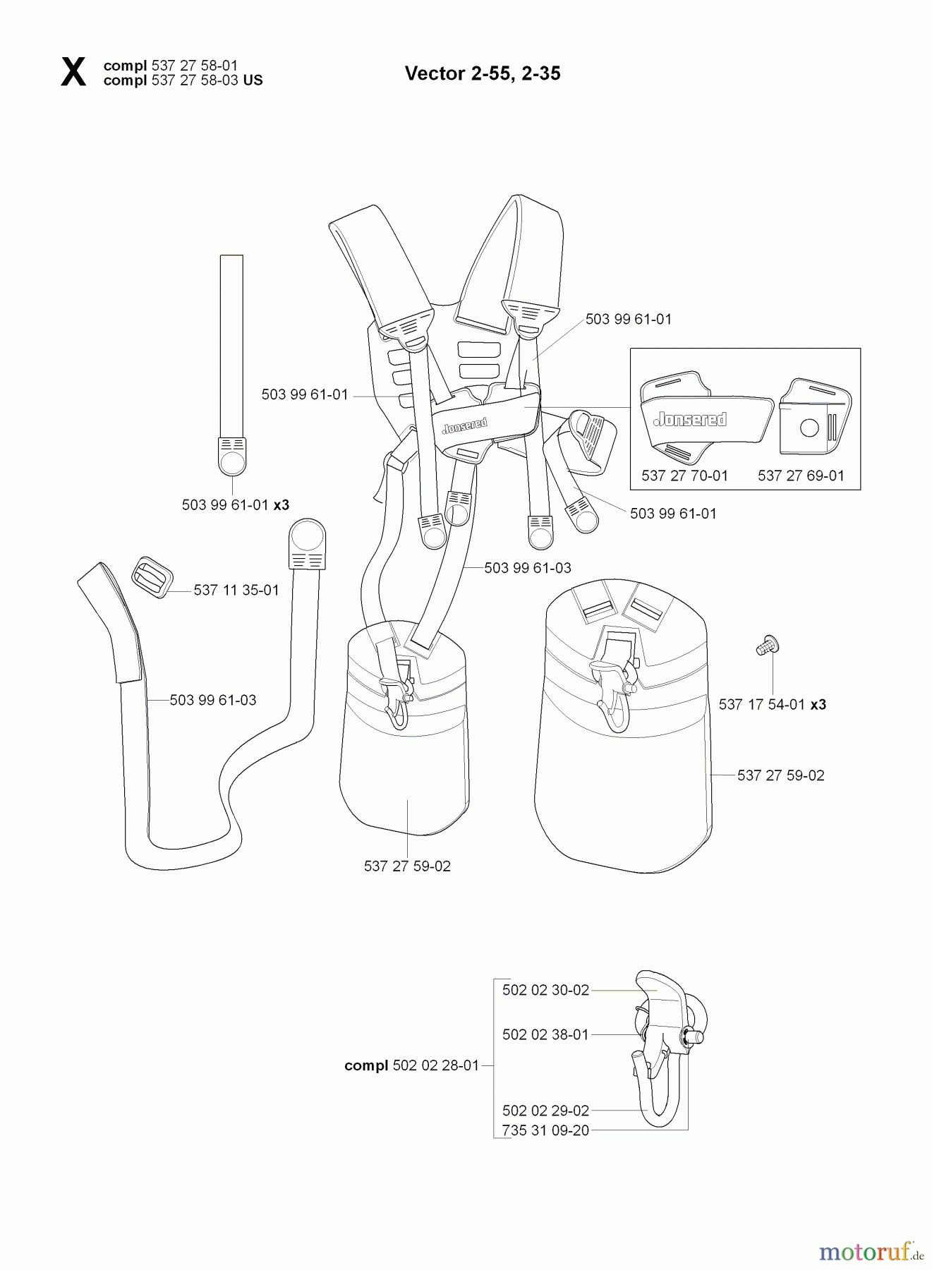 Jonsered Motorsensen, Trimmer GC2236 - Jonsered String/Brush Trimmer (2008-09) HARNESS