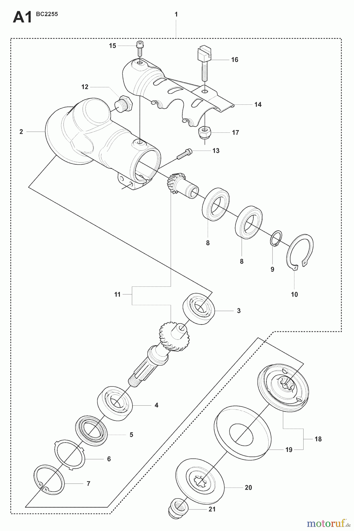 Jonsered Motorsensen, Trimmer FC2255 - Jonsered String/Brush Trimmer (2007-08) BEVEL GEAR #2