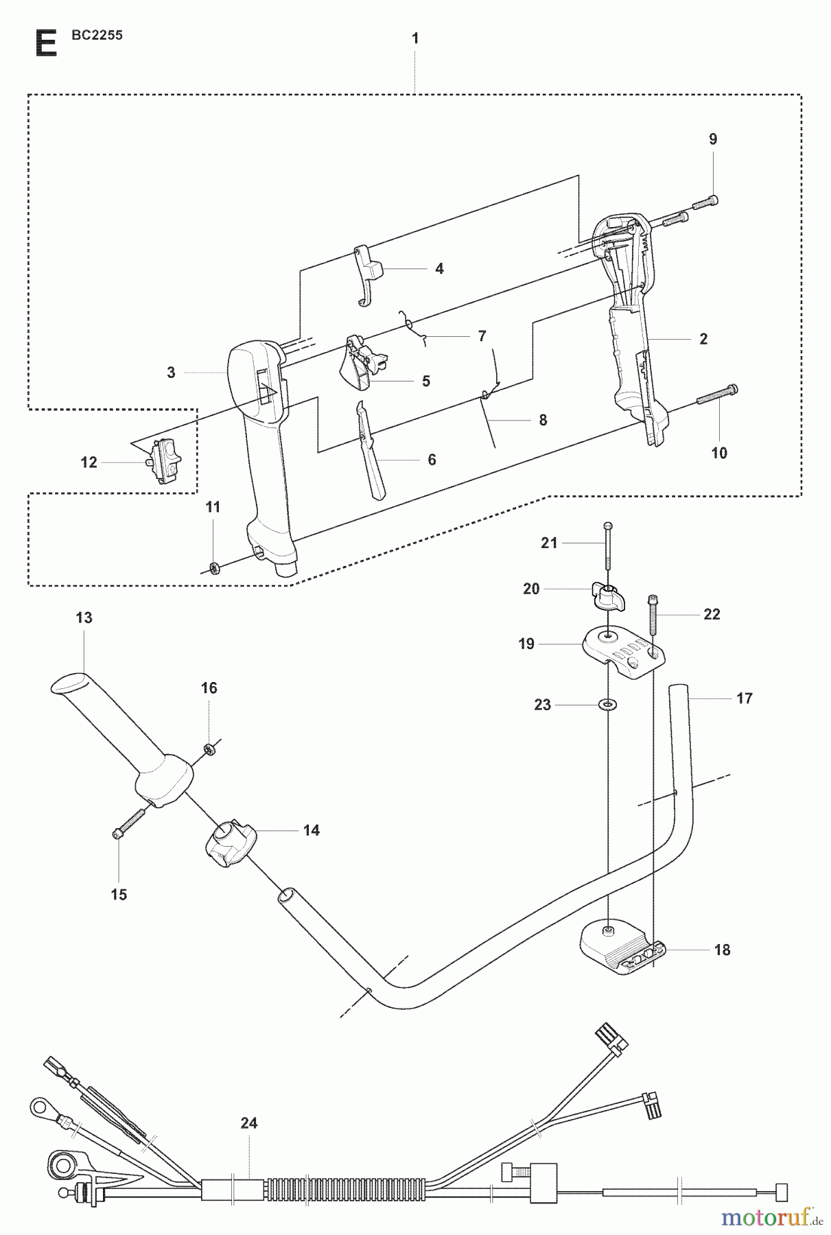Jonsered Motorsensen, Trimmer FC2255 - Jonsered String/Brush Trimmer (2007-08) HANDLE CONTROLS #1