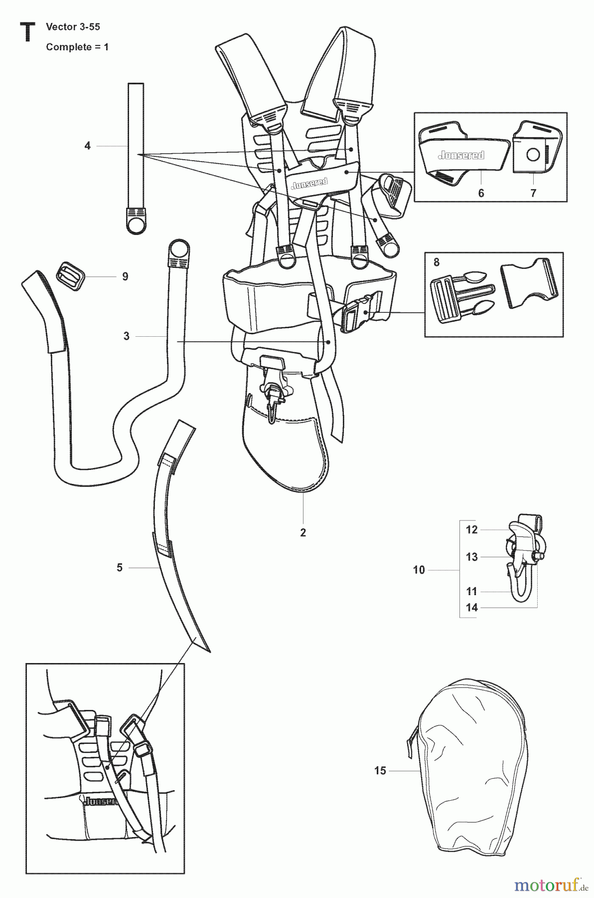 Jonsered Motorsensen, Trimmer FC2255 - Jonsered String/Brush Trimmer (2007-08) HARNESS
