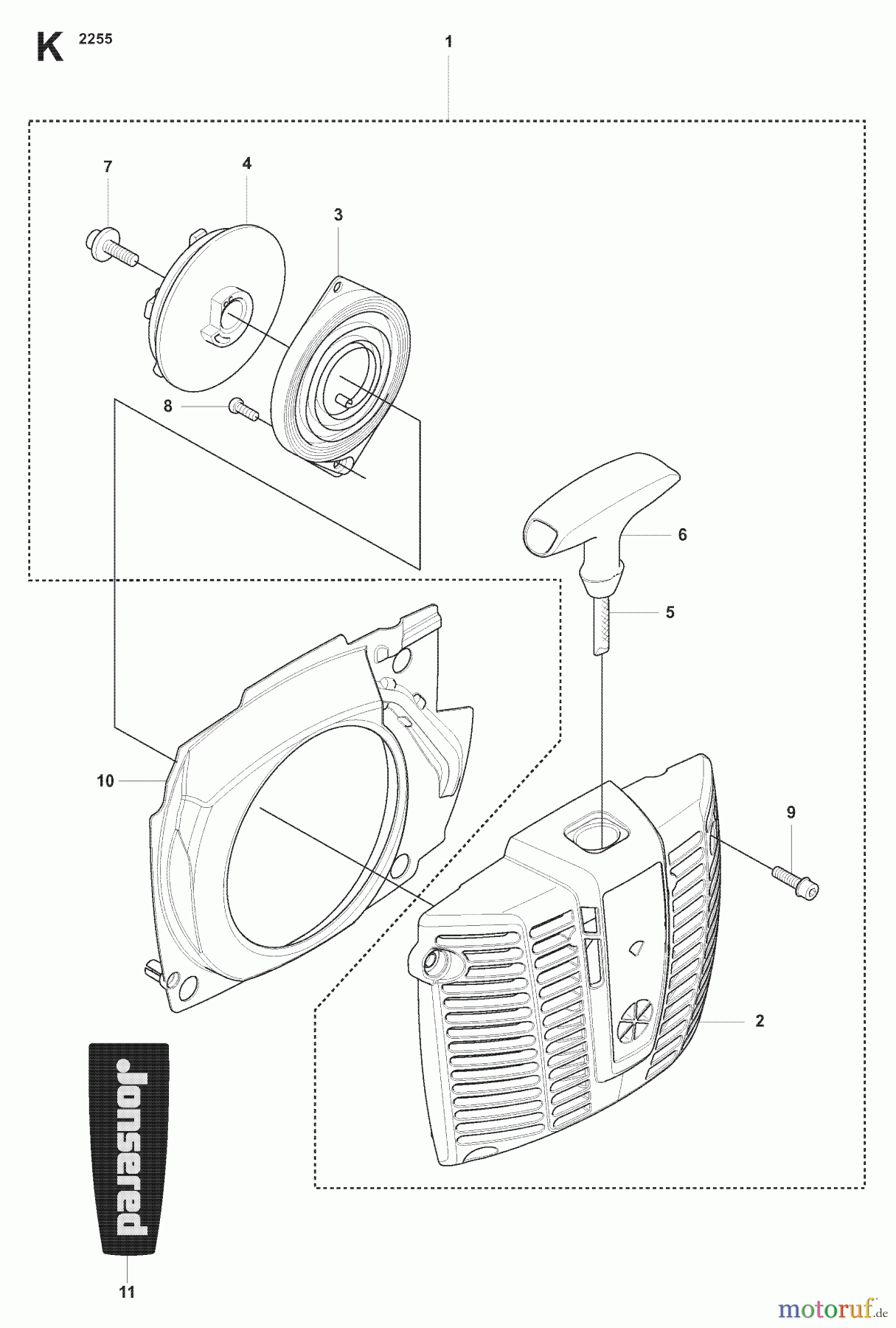 Jonsered Motorsensen, Trimmer FC2255 - Jonsered String/Brush Trimmer (2007-08) STARTER