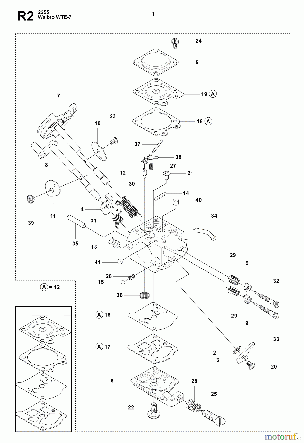 Jonsered Motorsensen, Trimmer MC2255 - Jonsered String/Brush Trimmer (2008-07) CARBURETOR DETAILS