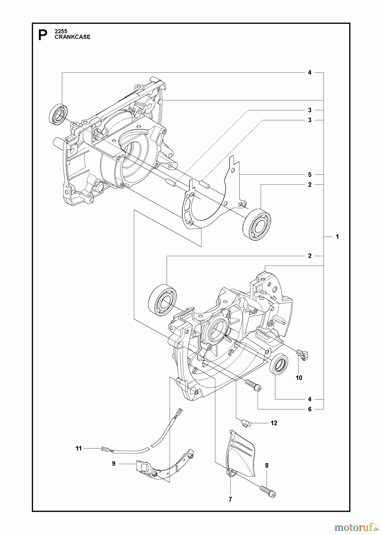 Jonsered Motorsensen, Trimmer FC2255W - Jonsered String/Brush Trimmer (2011-01) CRANKCASE