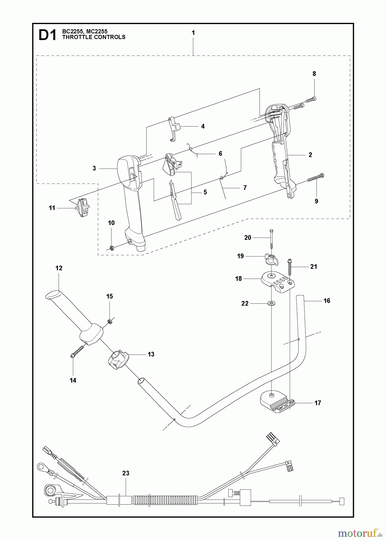 Jonsered Motorsensen, Trimmer FC2255 - Jonsered String/Brush Trimmer (2011-01) THROTTLE CONTROLS #2