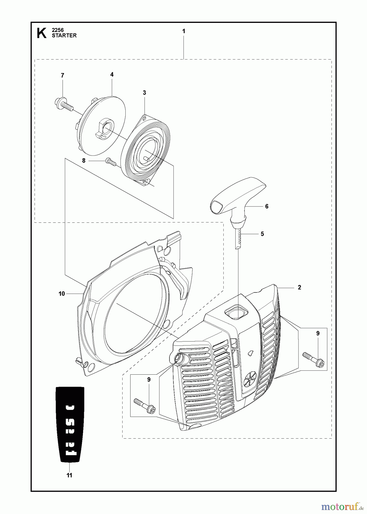Jonsered Motorsensen, Trimmer MC2256 - Jonsered String/Brush Trimmer (2011-01) STARTER