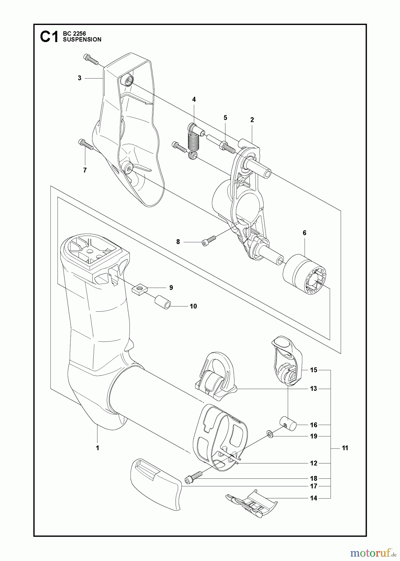 Jonsered Motorsensen, Trimmer BC2256 - Jonsered Brushcutter (2011-01) SUSPENSION