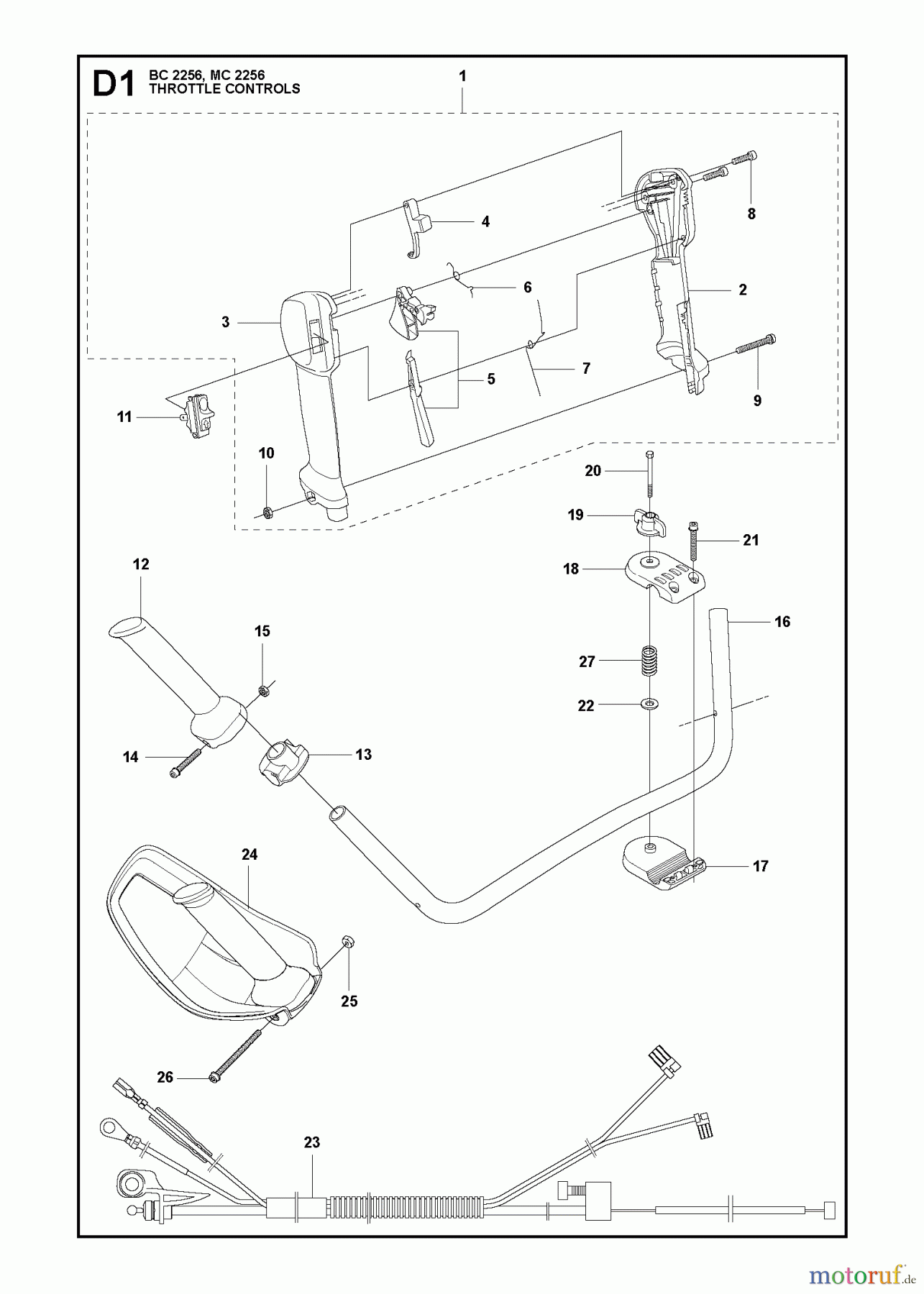 Jonsered Motorsensen, Trimmer MC2256 - Jonsered String/Brush Trimmer (2011-01) THROTTLE CONTROLS