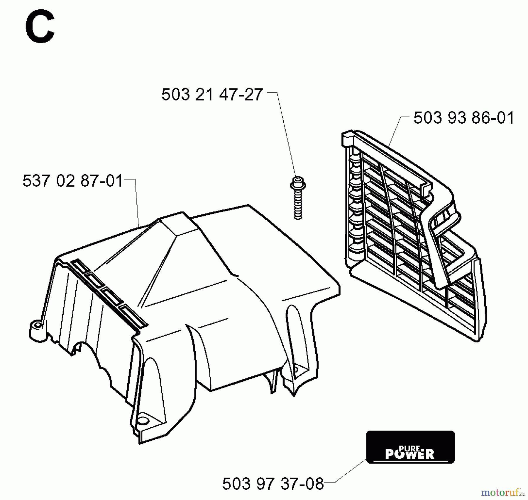 Jonsered Motorsensen, Trimmer BP2040C - Jonsered String/Brush Trimmer (2000-02) CYLINDER COVER