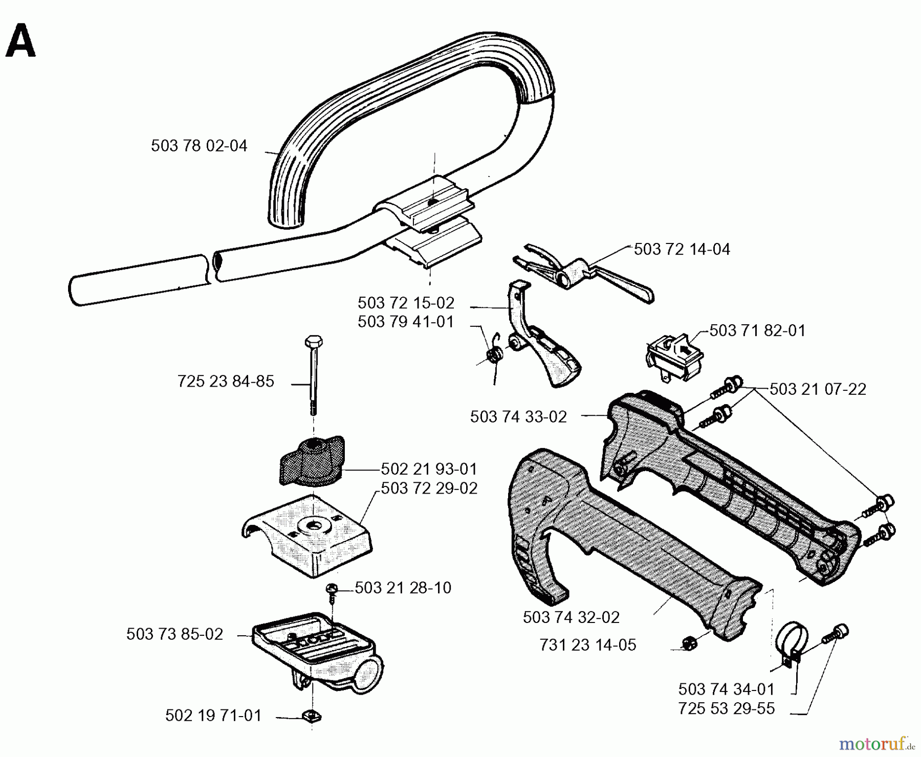  Jonsered Motorsensen, Trimmer BP40 - Jonsered String/Brush Trimmer (1995-02) HANDLE CONTROLS