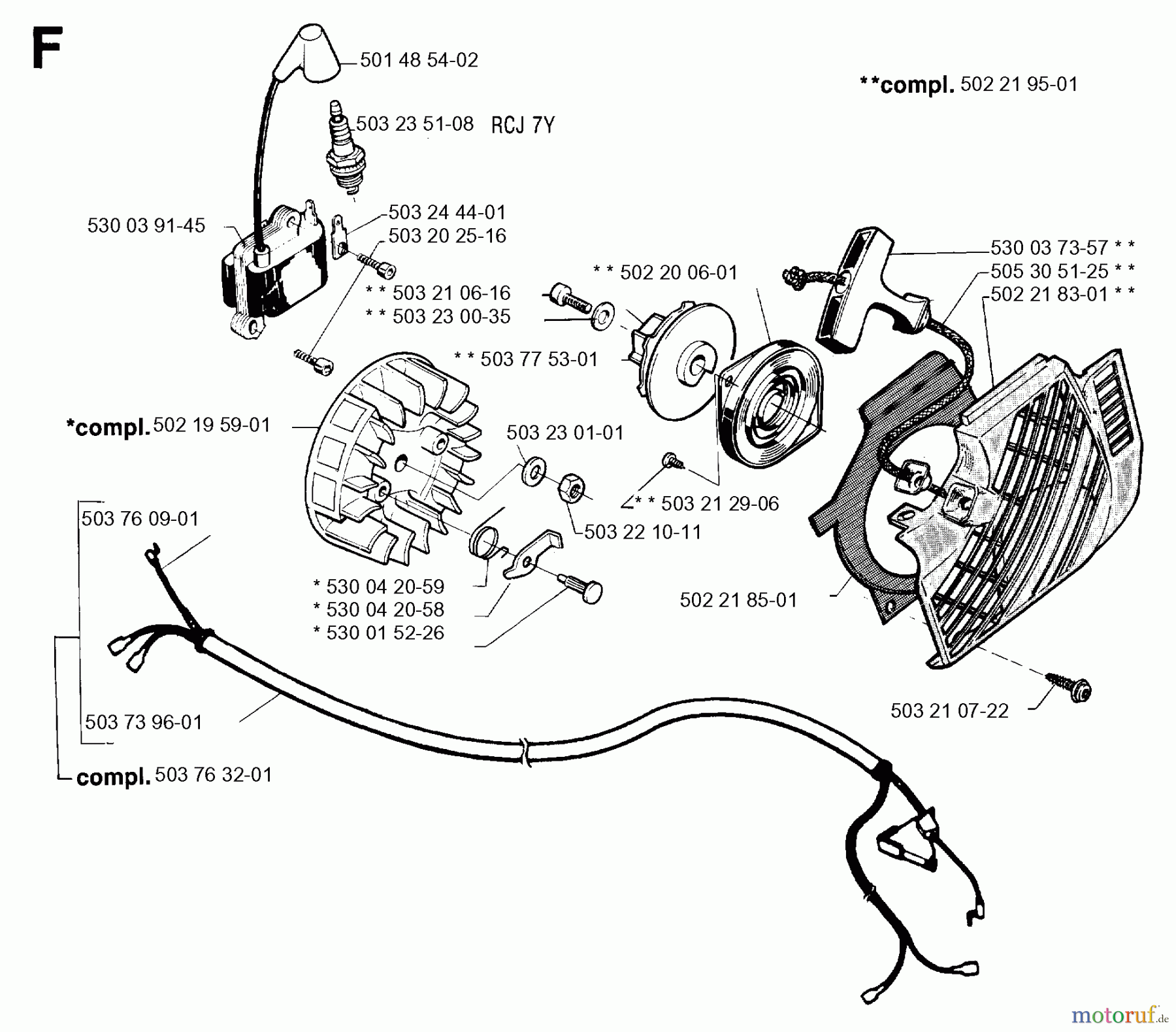 Jonsered Motorsensen, Trimmer BP40 - Jonsered String/Brush Trimmer (1995-02) STARTER