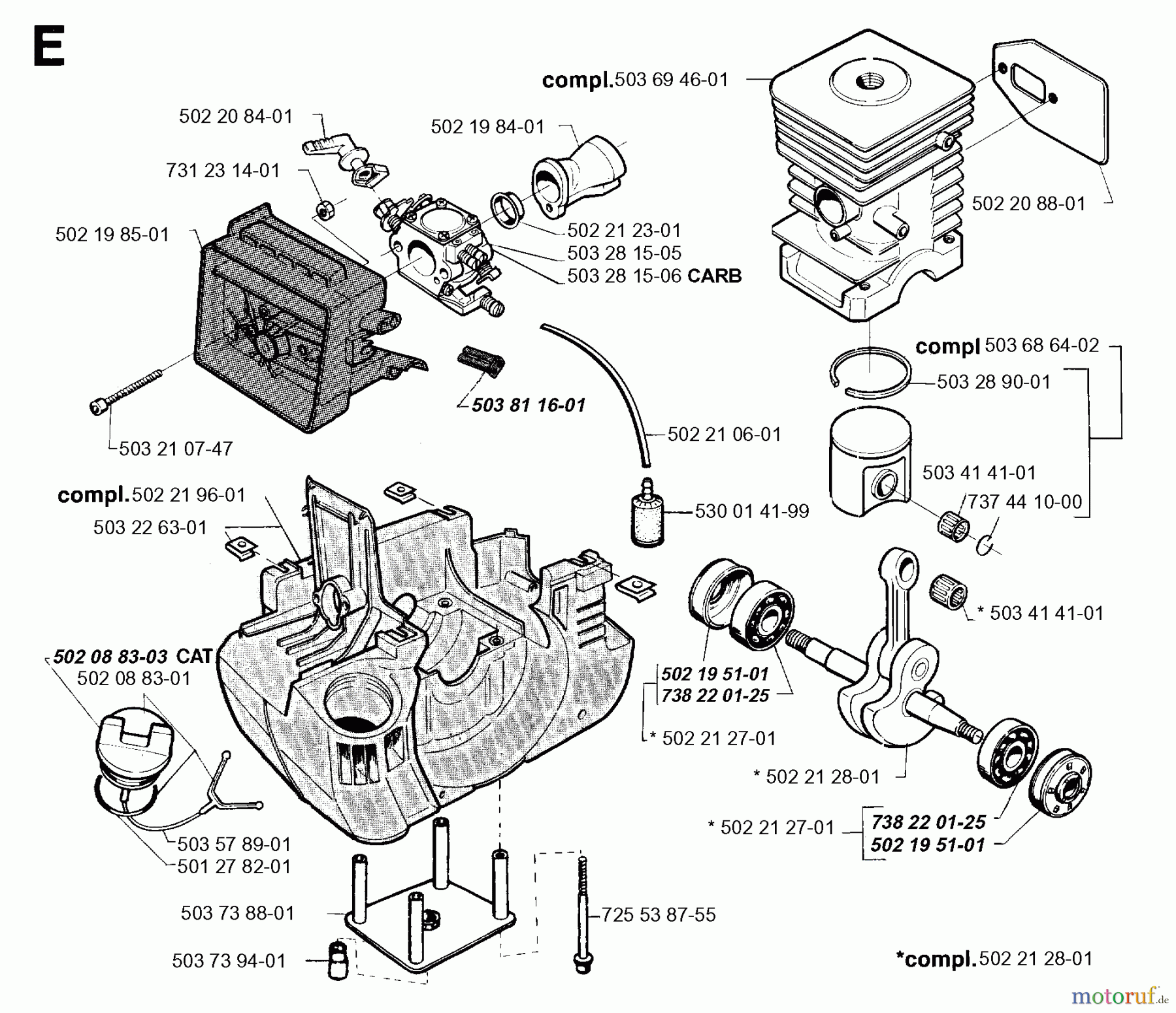  Jonsered Motorsensen, Trimmer BP40 - Jonsered String/Brush Trimmer (1996-03) CYLINDER CRANKCASE