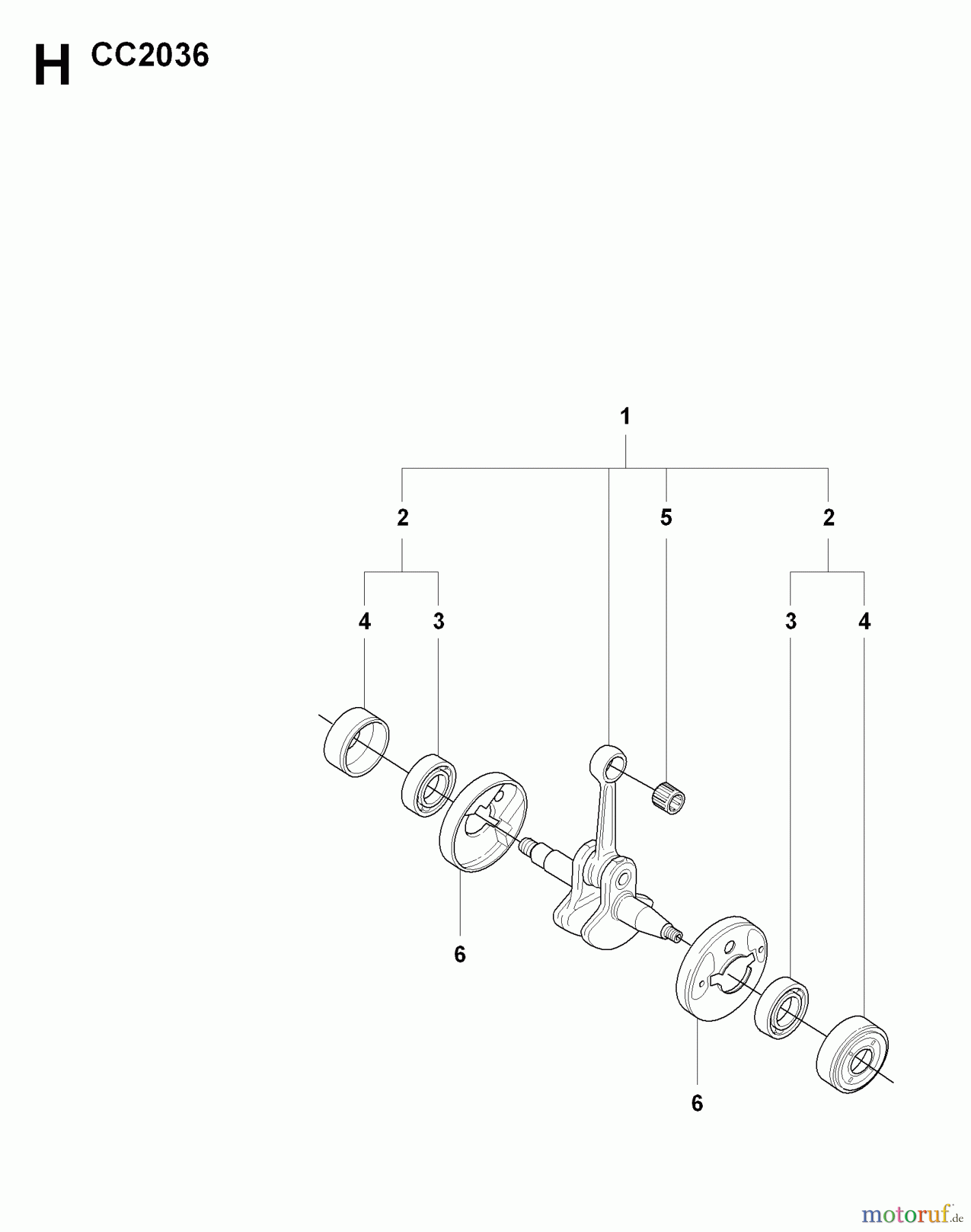 Jonsered Motorsensen, Trimmer CC2036 - Jonsered String/Brush Trimmer (2008-08) CRANKSHAFT