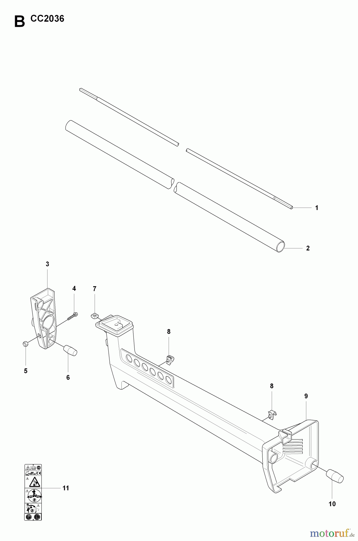 Jonsered Motorsensen, Trimmer CC2036 - Jonsered String/Brush Trimmer (2008-08) SHAFT