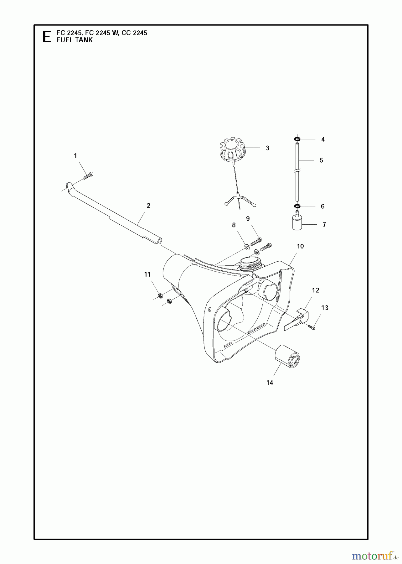 Jonsered Motorsensen, Trimmer FC2245W - Jonsered String/Brush Trimmer (2011-03) FUEL TANK