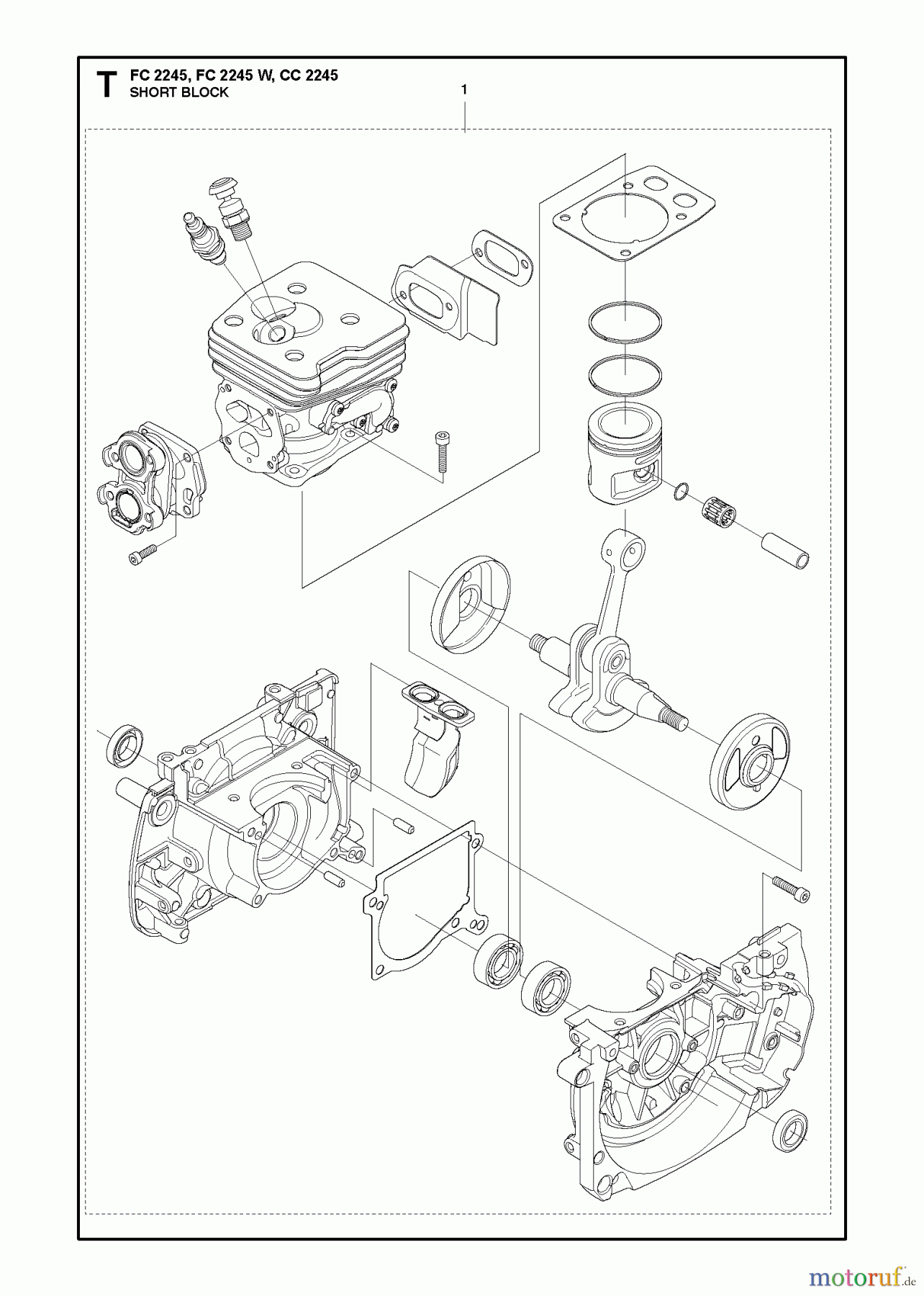 Jonsered Motorsensen, Trimmer FC2245W - Jonsered String/Brush Trimmer (2011-03) SHORT BLOCK