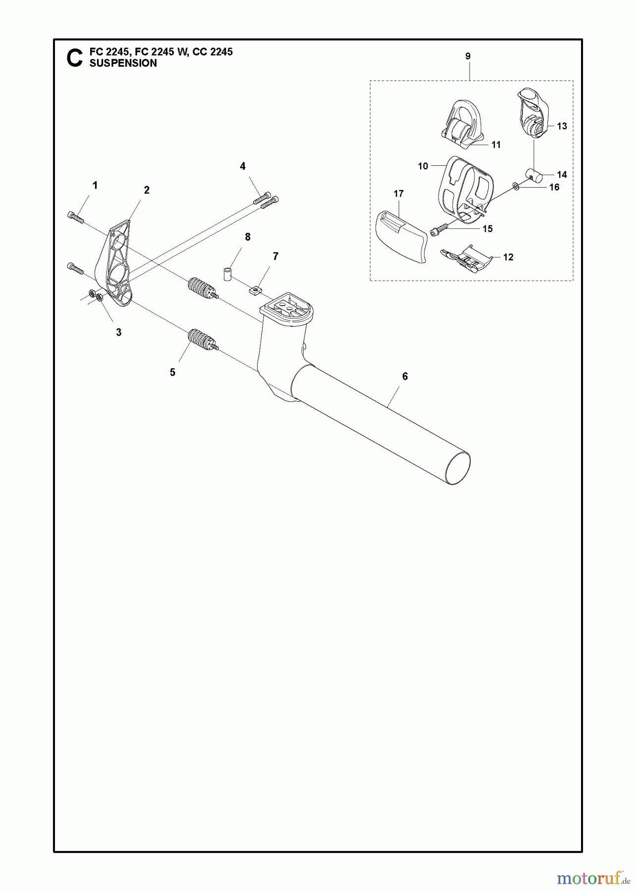  Jonsered Motorsensen, Trimmer FC2245W - Jonsered String/Brush Trimmer (2012-12) SUSPENSION