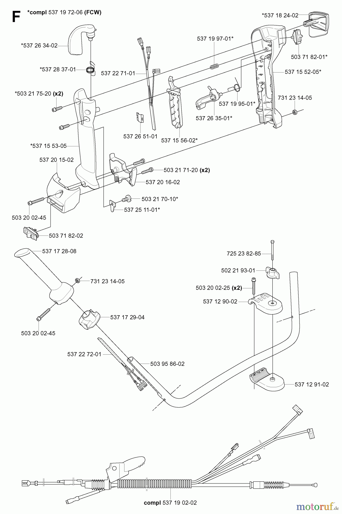 Jonsered Motorsensen, Trimmer FC2145S - Jonsered String/Brush Trimmer (2006-01) HANDLE CONTROLS #1