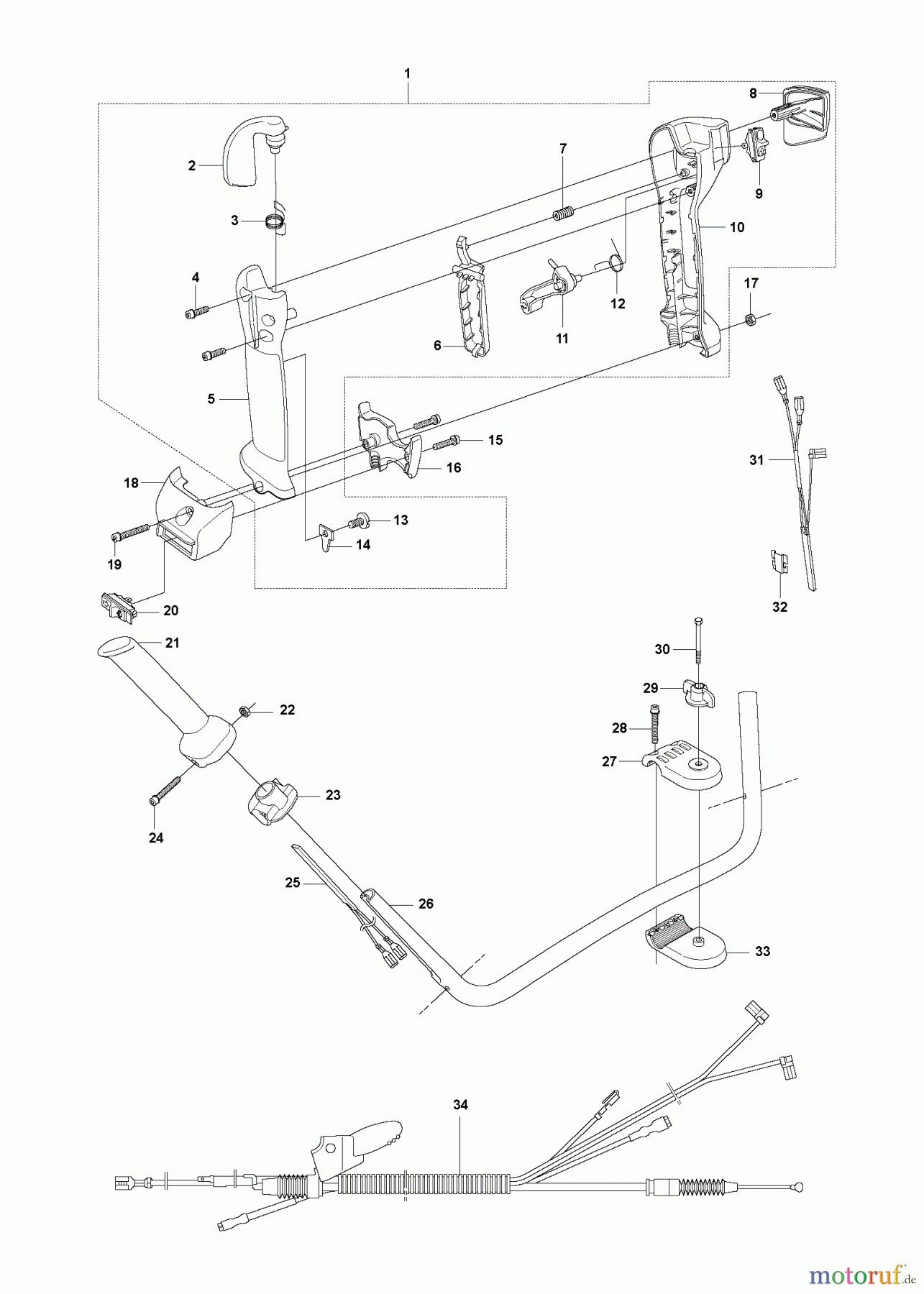 Jonsered Motorsensen, Trimmer FC2145 - Jonsered String/Brush Trimmer (2008-05) THROTTLE CONTROLS