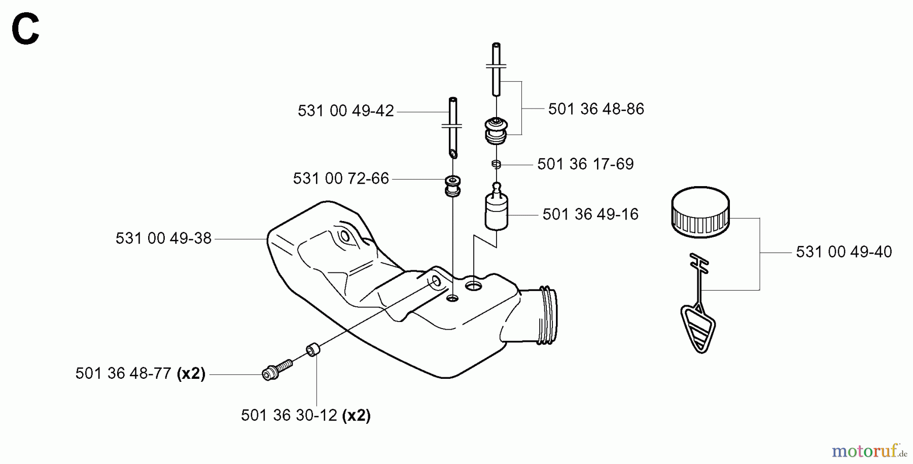 Jonsered Heckenscheren HT2126T - Jonsered Hedge Trimmer (2003-05) FUEL TANK