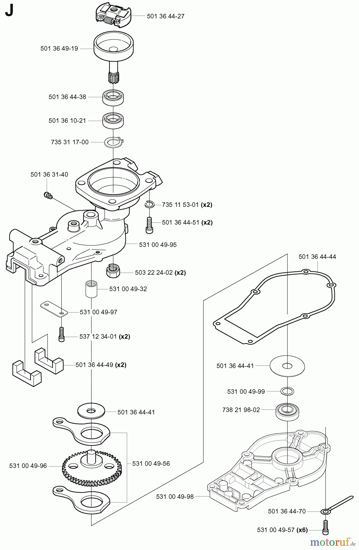 Jonsered Heckenscheren HT2126T - Jonsered Hedge Trimmer (2003-05) GEAR HOUSING