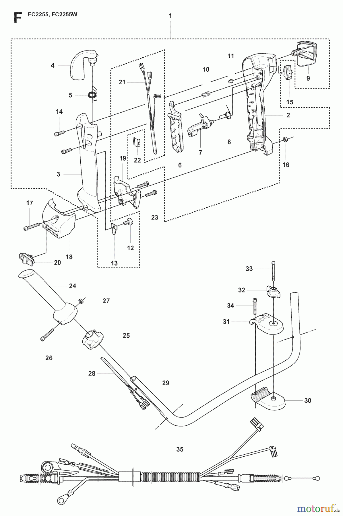  Jonsered Motorsensen, Trimmer FC2255 - Jonsered String/Brush Trimmer (2007-08) HANDLE CONTROLS #2