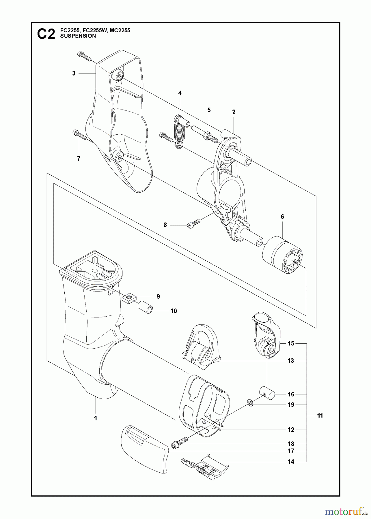 Jonsered Motorsensen, Trimmer FC2255 - Jonsered String/Brush Trimmer (2011-01) SUSPENSION #2